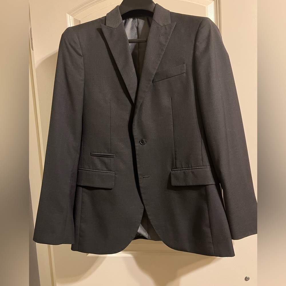 JF J Ferrar Charcoal Slim Fit Dress Suit Jacket Men's Size 38R NWOT
